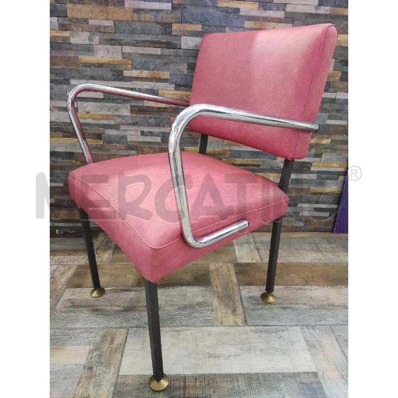 SEDIA DESIGN ROSSA METALLO  | Mercatino dell'Usato Settimo torinese 4