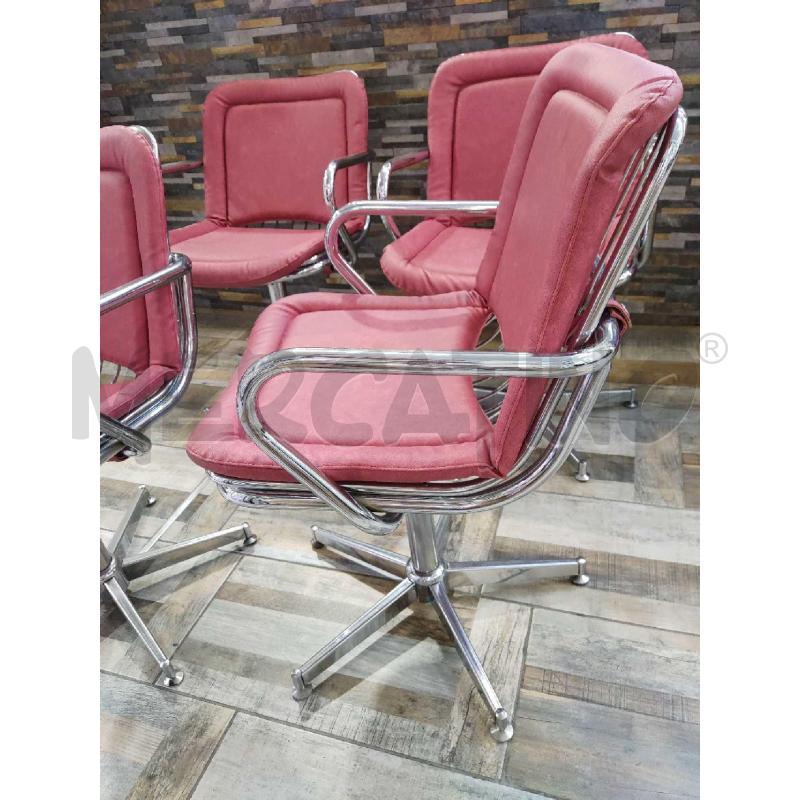 SEDIE DESIGN ROSSE CROMATE 4 PZ  | Mercatino dell'Usato Settimo torinese 4