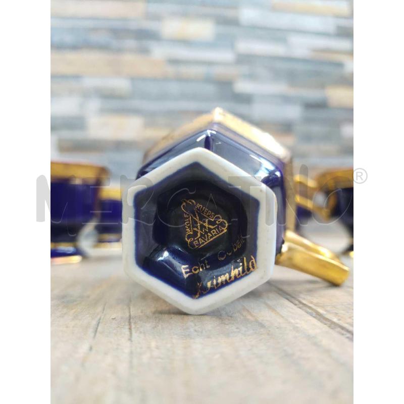 SERVIZIO TAZZINE BLU CON BORDO ORO ECHT COBALT | Mercatino dell'Usato Settimo torinese 3