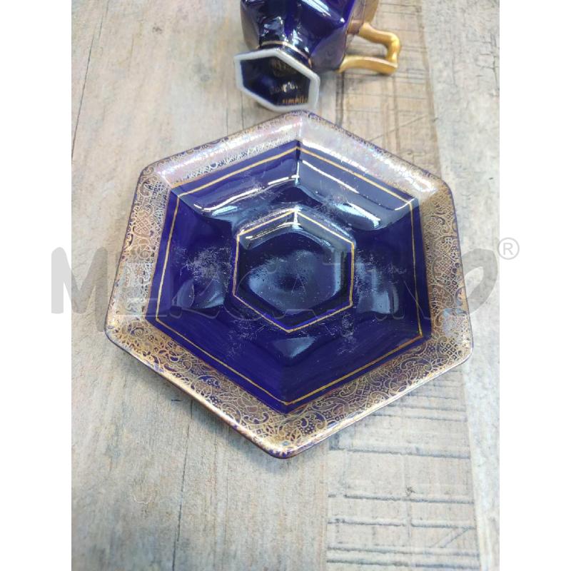 SERVIZIO TAZZINE BLU CON BORDO ORO ECHT COBALT | Mercatino dell'Usato Settimo torinese 4
