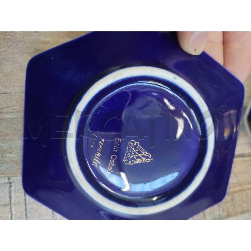 SERVIZIO TAZZINE BLU CON BORDO ORO ECHT COBALT | Mercatino dell'Usato Settimo torinese 5