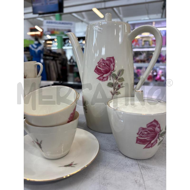 SERVIZIO TAZZINE DA 12 CON ROSA E RAMO COMPLETO | Mercatino dell'Usato Settimo torinese 2