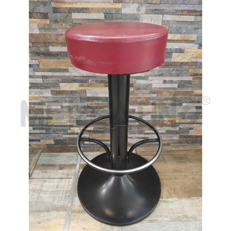 SGABELLO DESIGN ROSSO BORDEAUX NERO  | Mercatino dell'Usato Settimo torinese 1