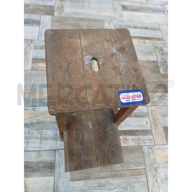SGABELLO SCALETTA LEGNO ARTIGIANALE  | Mercatino dell'Usato Settimo torinese 5
