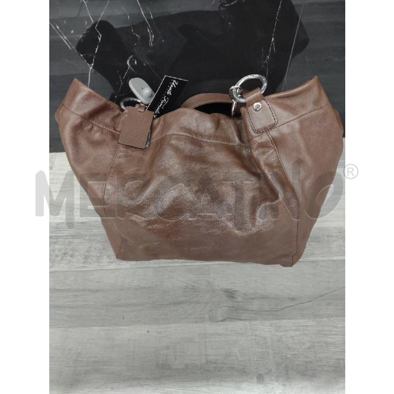 SHOPPER TOSCA BLU PELLE MARRONE  | Mercatino dell'Usato Settimo torinese 1