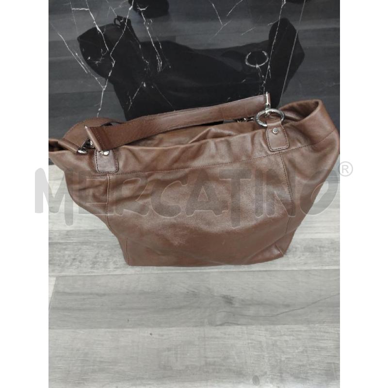 SHOPPER TOSCA BLU PELLE MARRONE  | Mercatino dell'Usato Settimo torinese 2