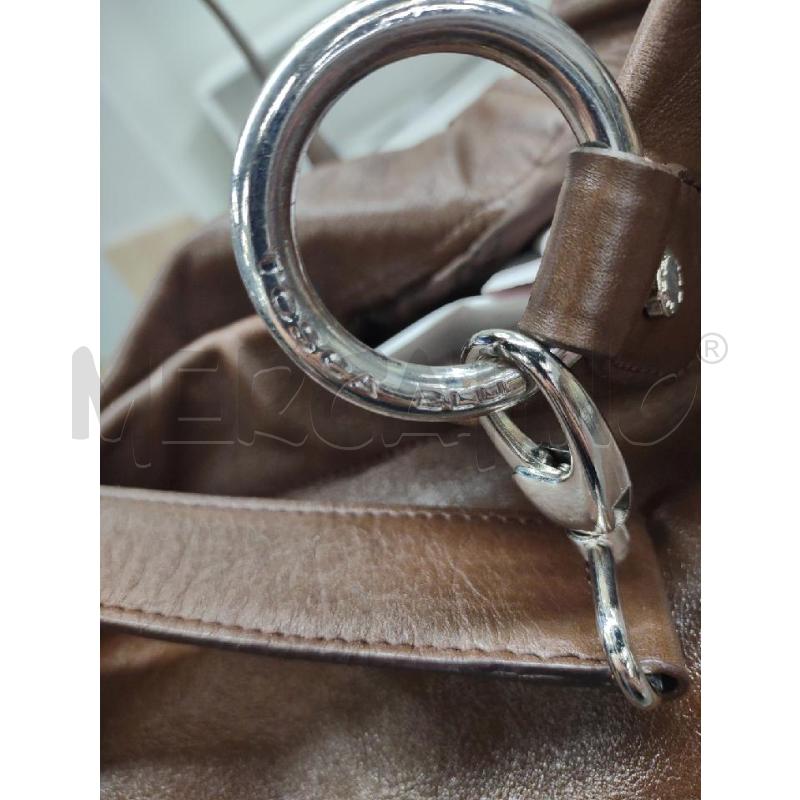 SHOPPER TOSCA BLU PELLE MARRONE  | Mercatino dell'Usato Settimo torinese 3
