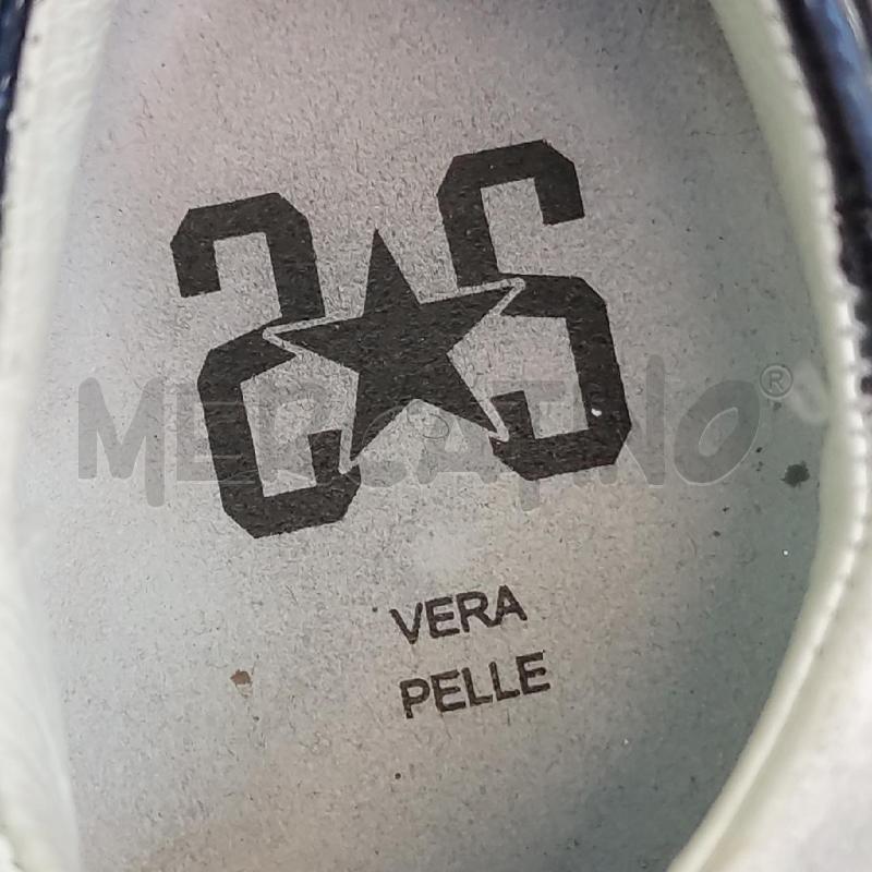 SNEAKERS DONNA 2 STAR BIANCHE NERE PELLE  | Mercatino dell'Usato Settimo torinese 5