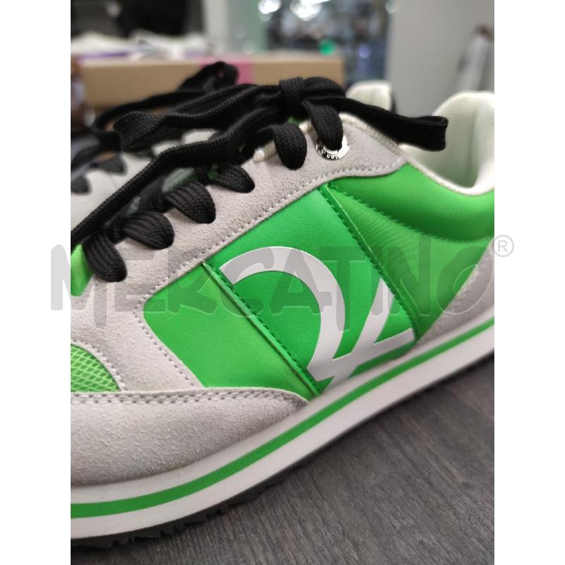 SNEAKERS DONNA BENETTON NUOVE VERDE FLUO GRIGIE | Mercatino dell'Usato Settimo torinese 3