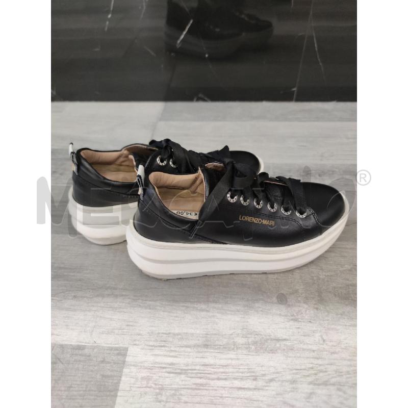 SNEAKERS DONNA NERE LORENZO MARI PELLE | Mercatino dell'Usato Settimo torinese 1