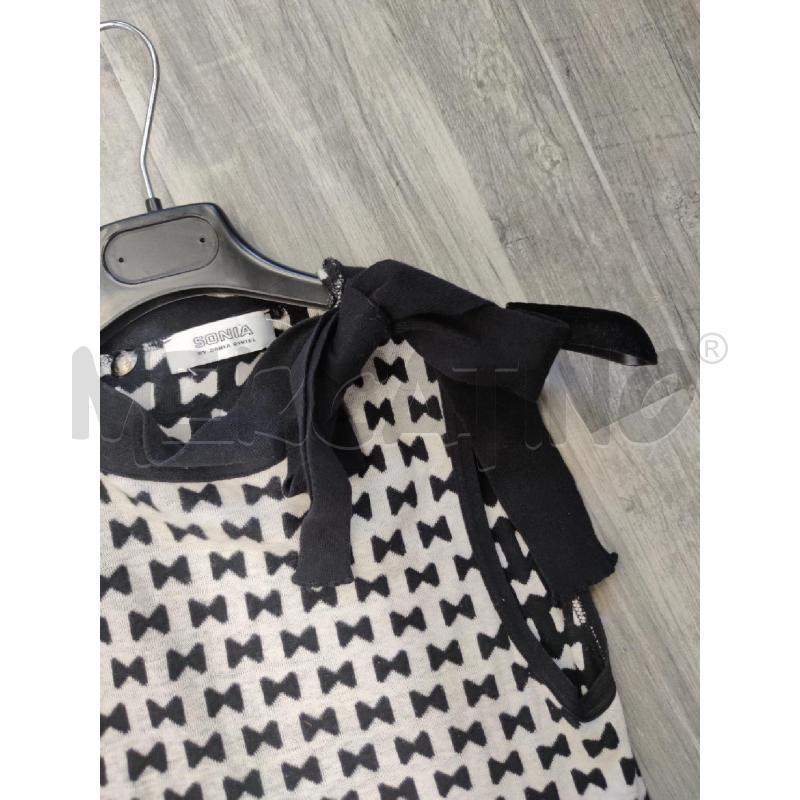 SOTTO GIACCA SONIA RYKIEL NERO BIANCO FIOCCHETTI | Mercatino dell'Usato Settimo torinese 3