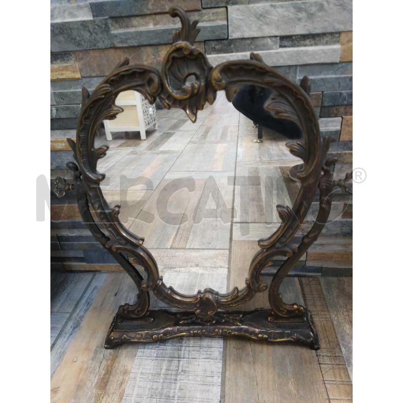 SPECCHIO BAROCCO IN BRONZO ANNI 40 DA TAVOLO | Mercatino dell'Usato Settimo torinese 1