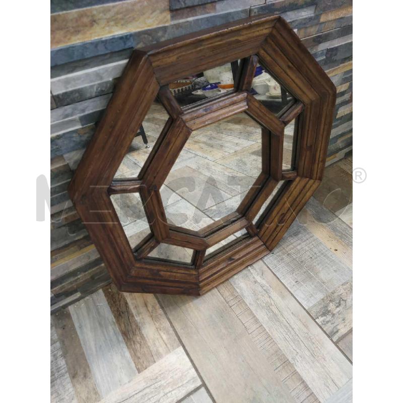 SPECCHIO OTTAGONALE LEGNO | Mercatino dell'Usato Settimo torinese 2