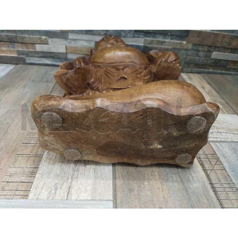 STATUA BUDDHA VIAGGIATORE LEGNO INTARSIATO | Mercatino dell'Usato Settimo torinese 4