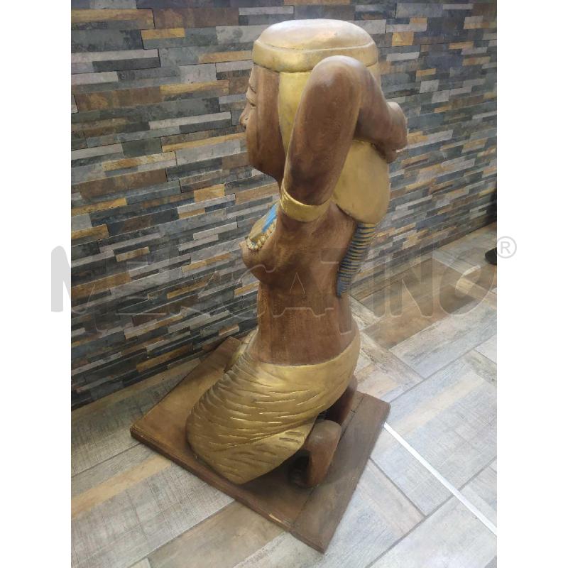 STATUA ETNICA EGIZIANA GRANDE DONNA CON SENO  | Mercatino dell'Usato Settimo torinese 4