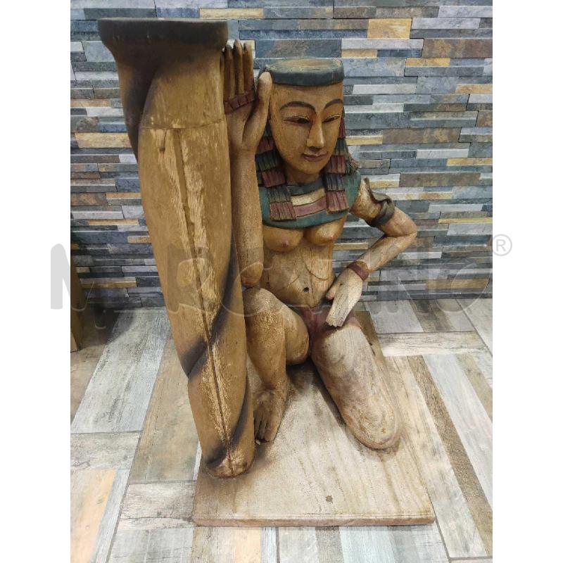 STATUA ETNICA MARRONE EGIZIANA LEGNO | Mercatino dell'Usato Settimo torinese 1