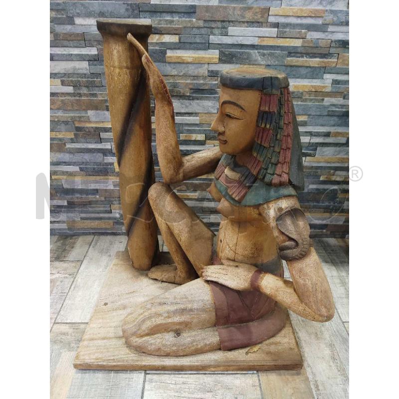 STATUA ETNICA MARRONE EGIZIANA LEGNO | Mercatino dell'Usato Settimo torinese 2