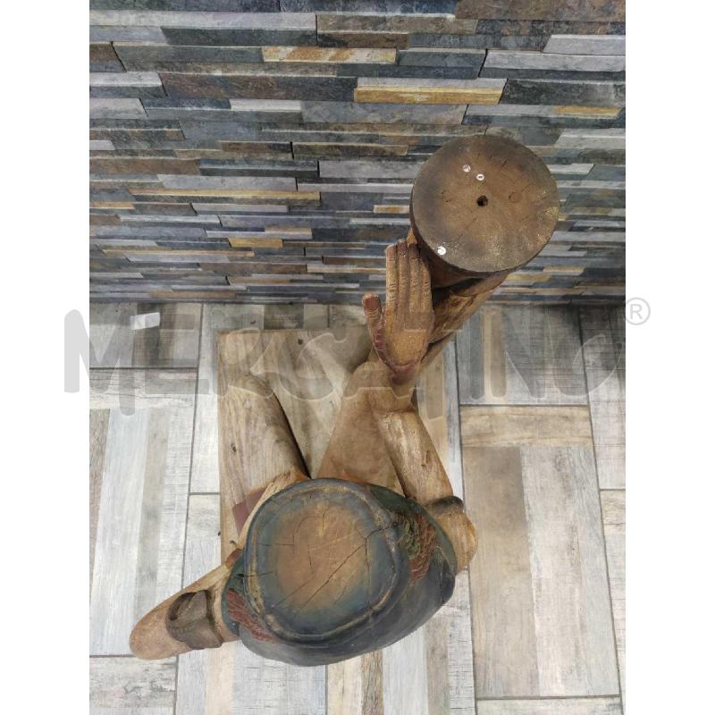 STATUA ETNICA MARRONE EGIZIANA LEGNO | Mercatino dell'Usato Settimo torinese 4