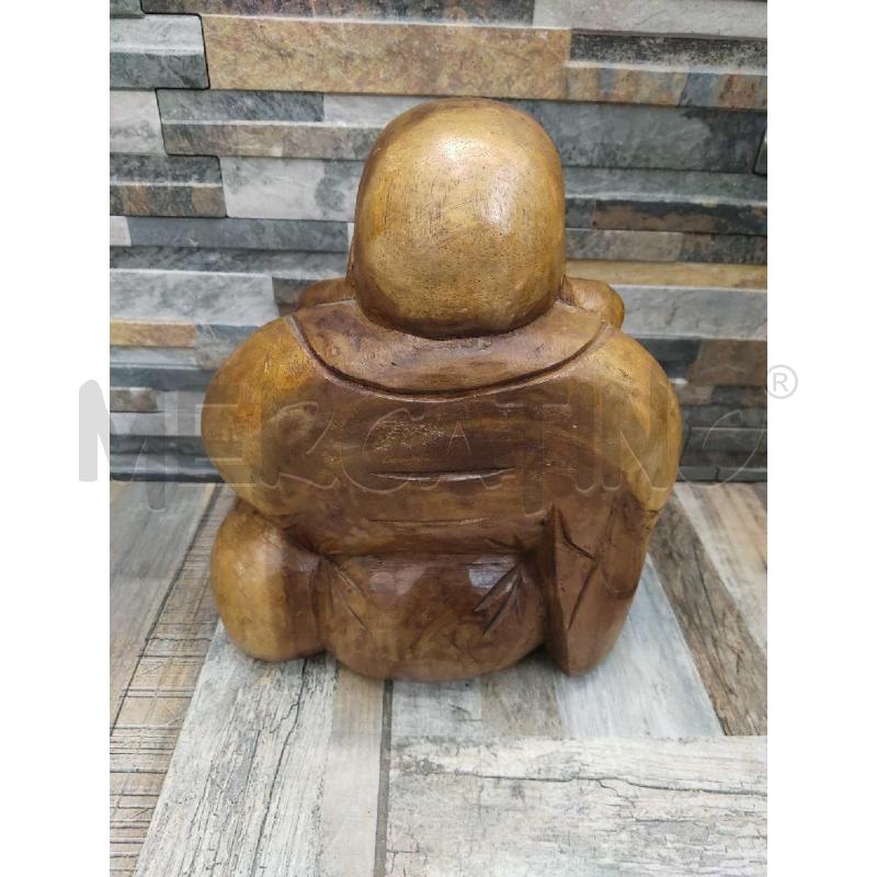 STATUA LEGNO BUDDHA INTARSIATA 33 CM  | Mercatino dell'Usato Settimo torinese 5