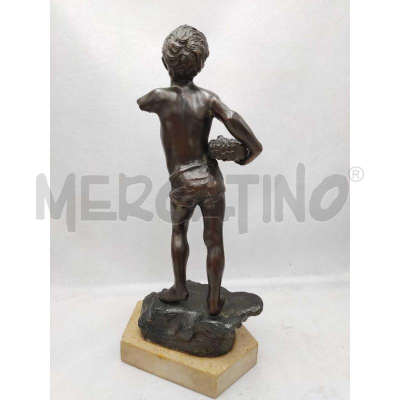 STATUINA BRONZO BAMBINO CON CESTINO P.UCCELLO NAPOLI | Mercatino dell'Usato Settimo torinese 5