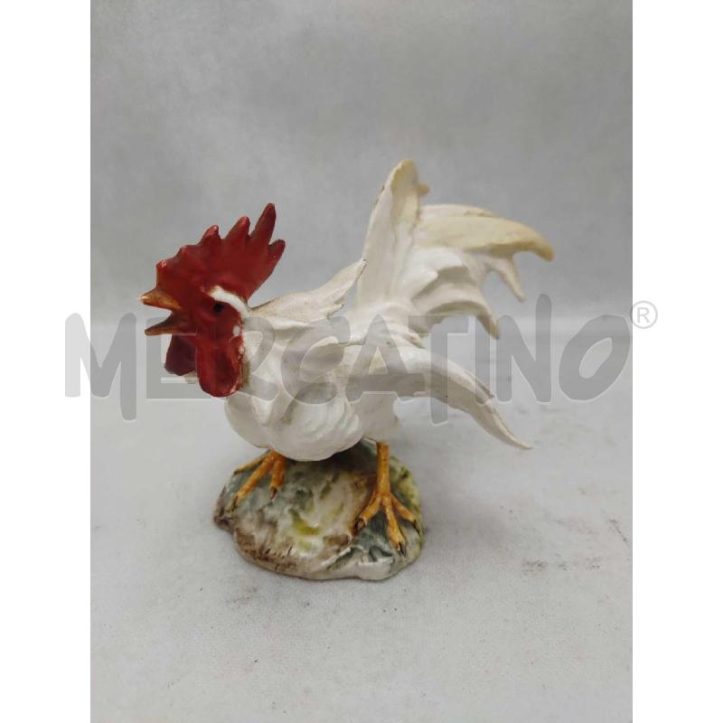 STATUINA CERAMICA BIANCA GALLO ACCOVACCIATO | Mercatino dell'Usato Settimo torinese 2