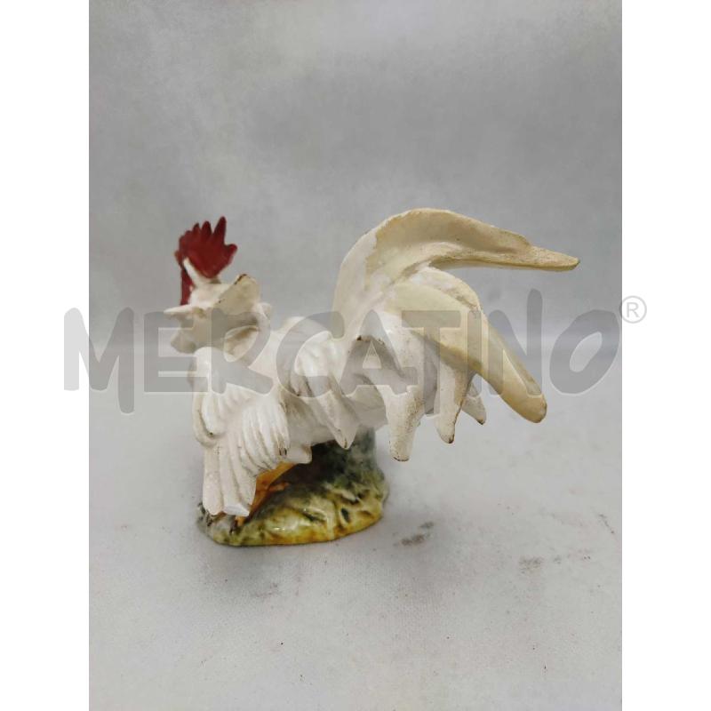 STATUINA CERAMICA BIANCA GALLO ACCOVACCIATO | Mercatino dell'Usato Settimo torinese 3
