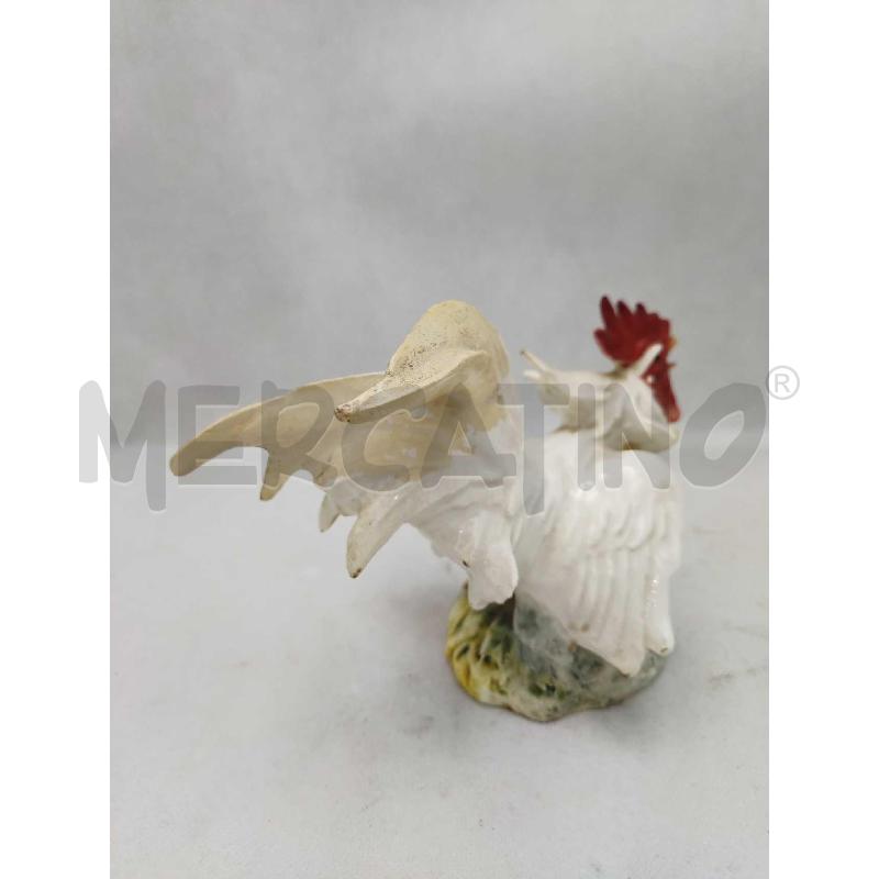 STATUINA CERAMICA BIANCA GALLO ACCOVACCIATO | Mercatino dell'Usato Settimo torinese 4