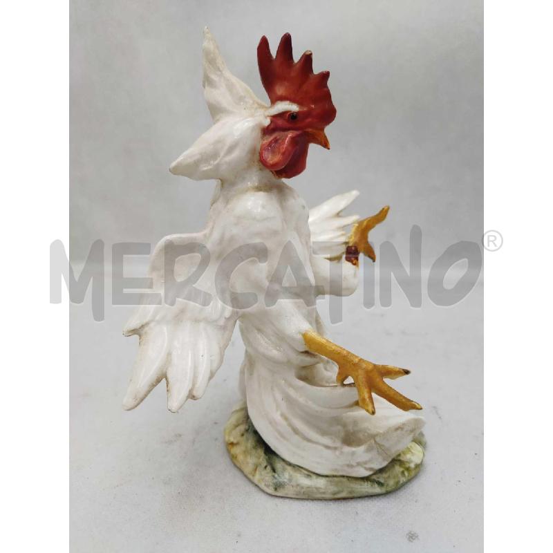 STATUINA GALLO CERAMICA BIANCO | Mercatino dell'Usato Settimo torinese 1