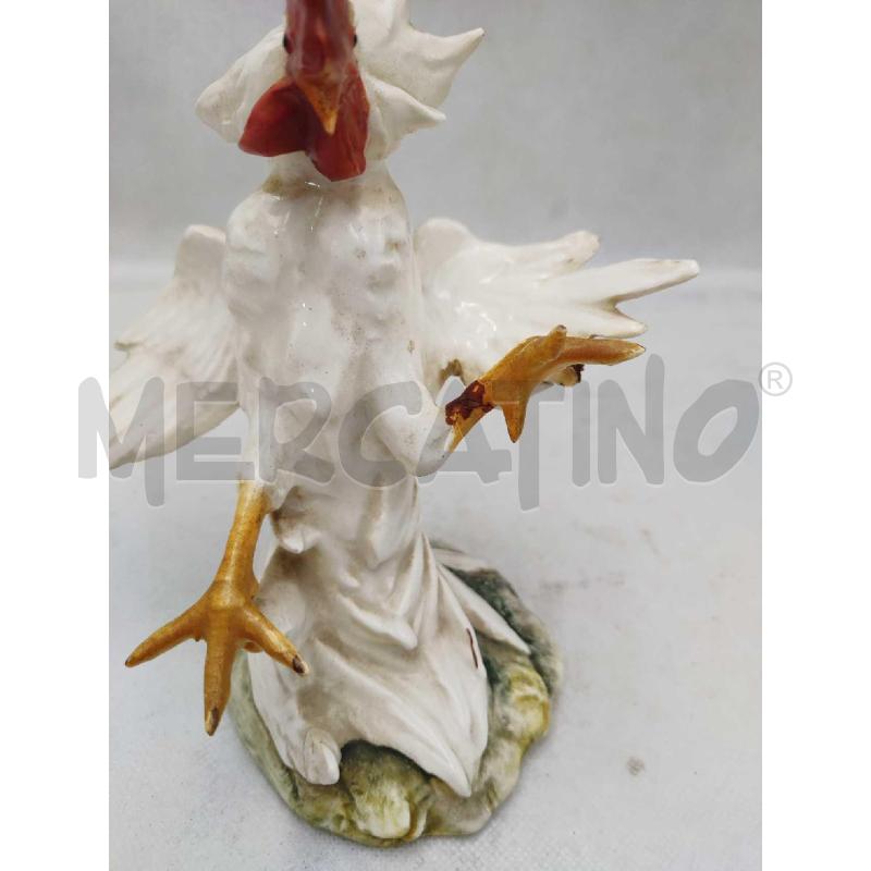 STATUINA GALLO CERAMICA BIANCO | Mercatino dell'Usato Settimo torinese 2