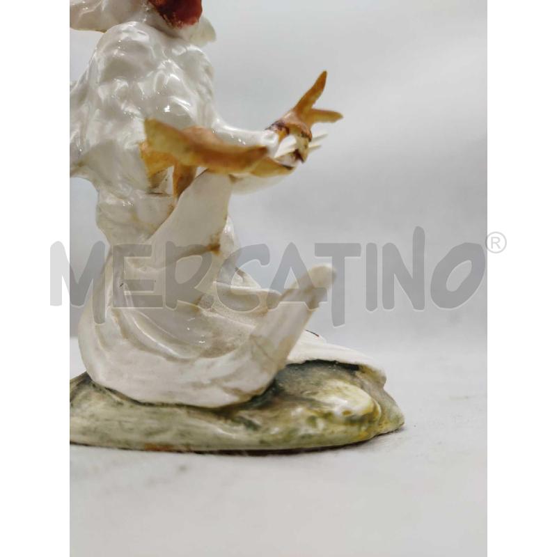 STATUINA GALLO CERAMICA BIANCO | Mercatino dell'Usato Settimo torinese 3