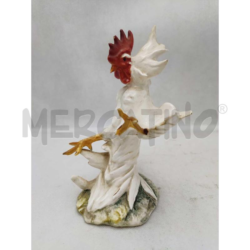 STATUINA GALLO CERAMICA BIANCO | Mercatino dell'Usato Settimo torinese 4