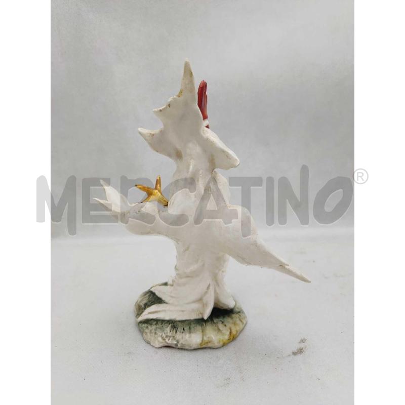 STATUINA GALLO CERAMICA BIANCO | Mercatino dell'Usato Settimo torinese 5