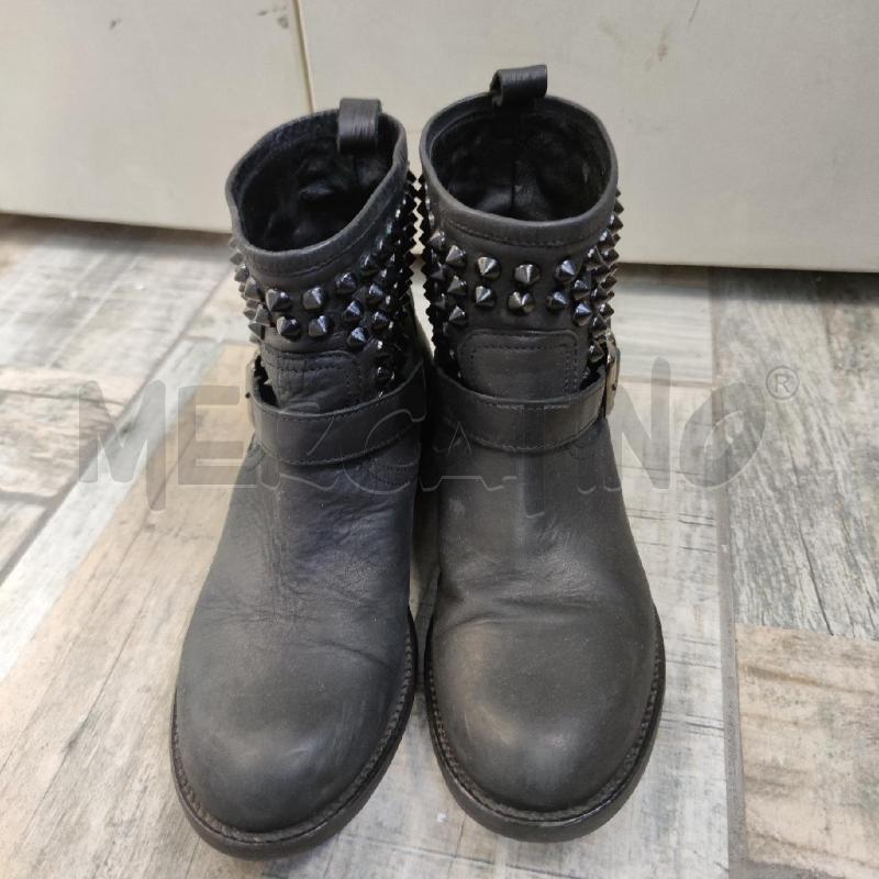 STIVALETTI TWIN SET PELLE NERI BORCHIE NERE | Mercatino dell'Usato Settimo torinese 2