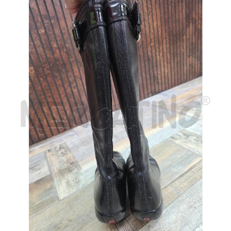 STIVALI DONNA PRADA PELLE NERA FIBBIA ARGENTATA LOGGATA | Mercatino dell'Usato Settimo torinese 4
