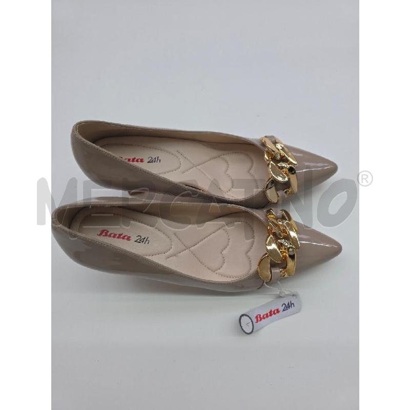 TACCHI BATA BEIGE PUNTA CATENA DORATA | Mercatino dell'Usato Settimo torinese 2