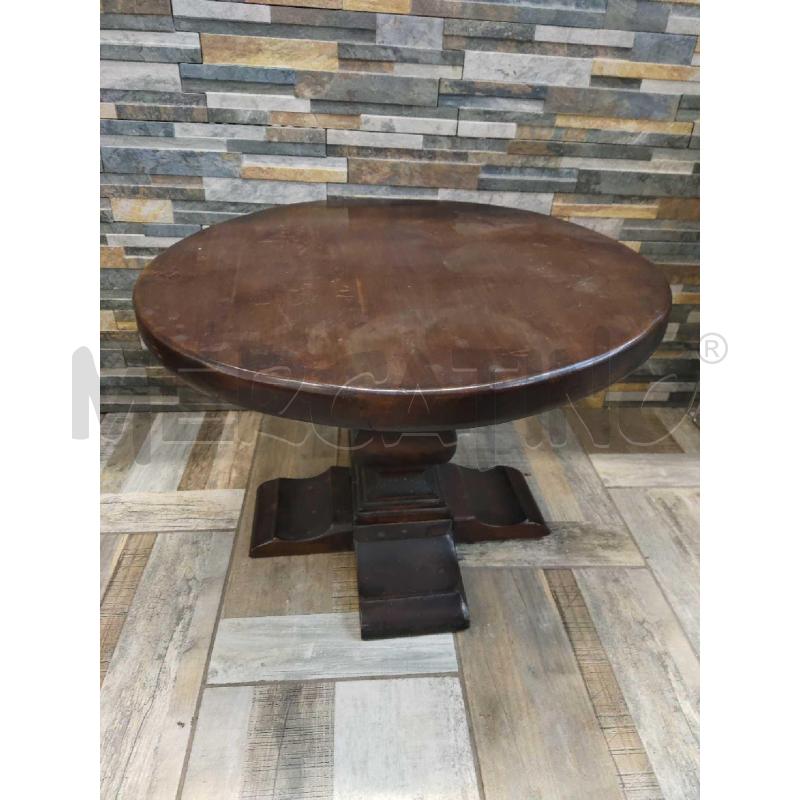 TAVOLINO BASSO ROTONDO LEGNO SCURO  | Mercatino dell'Usato Settimo torinese 1