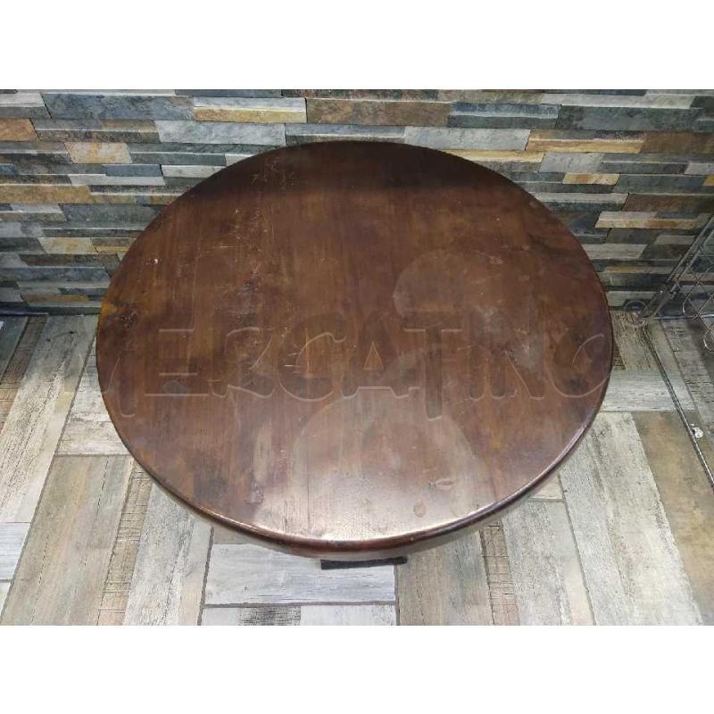 TAVOLINO BASSO ROTONDO LEGNO SCURO  | Mercatino dell'Usato Settimo torinese 2
