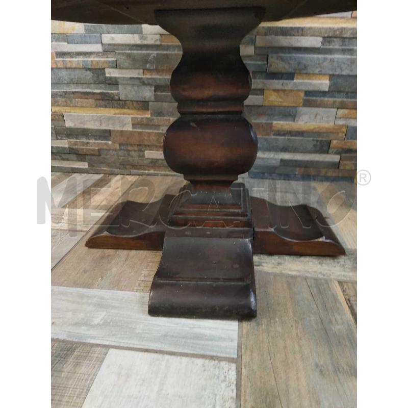 TAVOLINO BASSO ROTONDO LEGNO SCURO  | Mercatino dell'Usato Settimo torinese 3