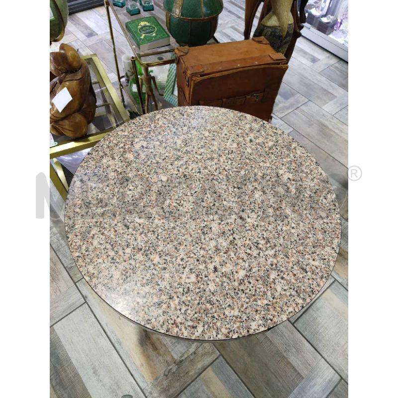 TAVOLINO COLOR MARMO ROTONDO BASE NERA | Mercatino dell'Usato Settimo torinese 4