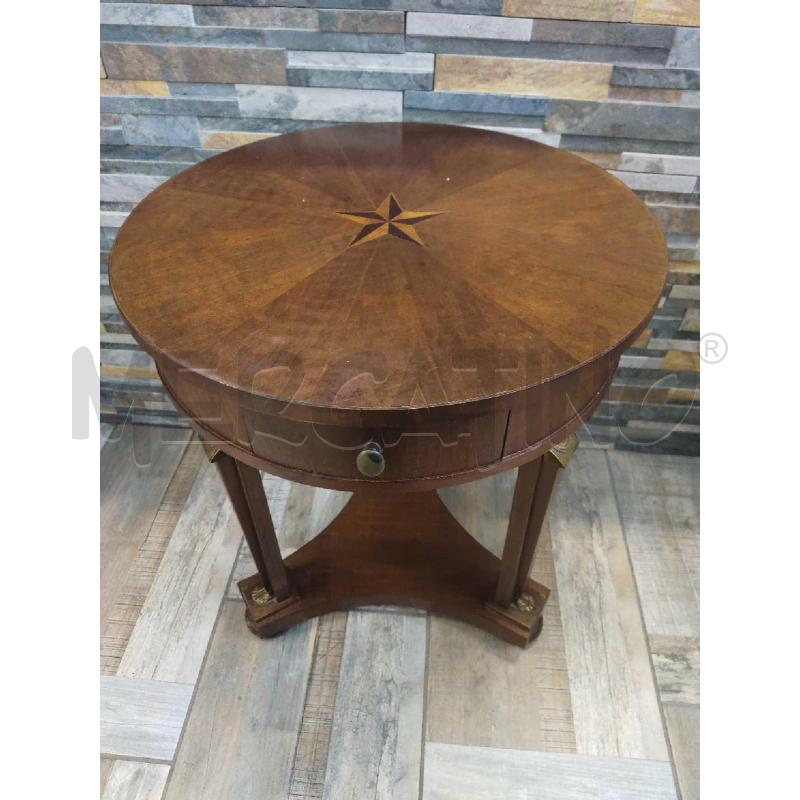 TAVOLINO DA SALOTTO STILE IMPERO FREGI BRONZO TONDO | Mercatino dell'Usato Settimo torinese 1
