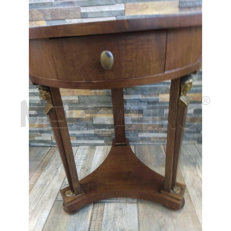 TAVOLINO DA SALOTTO STILE IMPERO FREGI BRONZO TONDO | Mercatino dell'Usato Settimo torinese 3