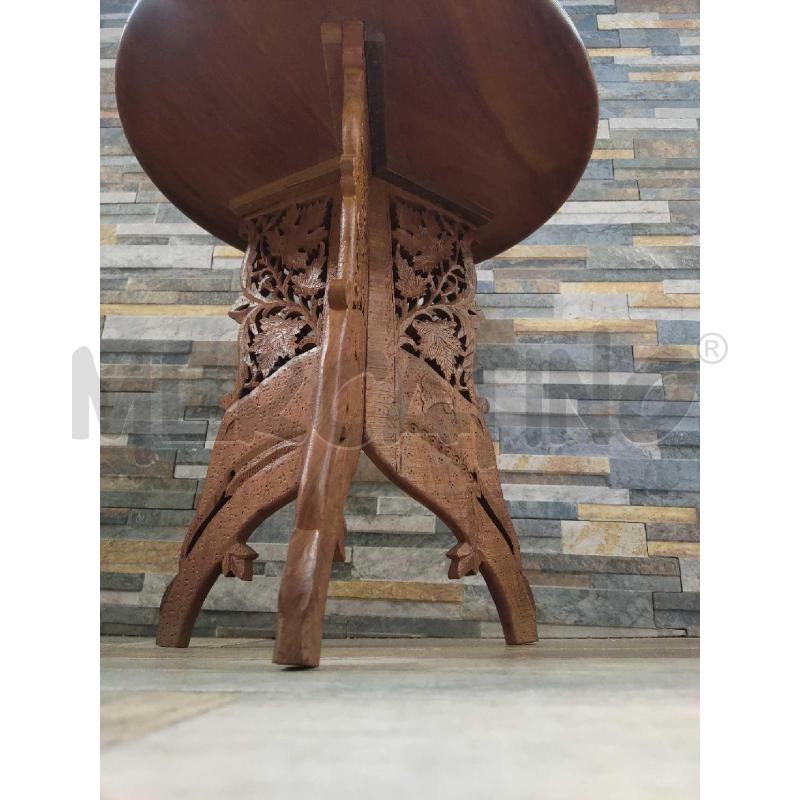 TAVOLINO ROTONDO LEGNO CON FOGLIE | Mercatino dell'Usato Settimo torinese 2