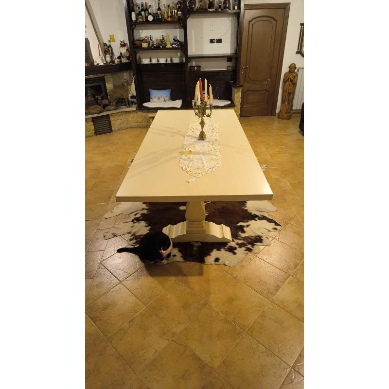 TAVOLO 10 POSTI BIANCO LEGNO  | Mercatino dell'Usato Settimo torinese 1