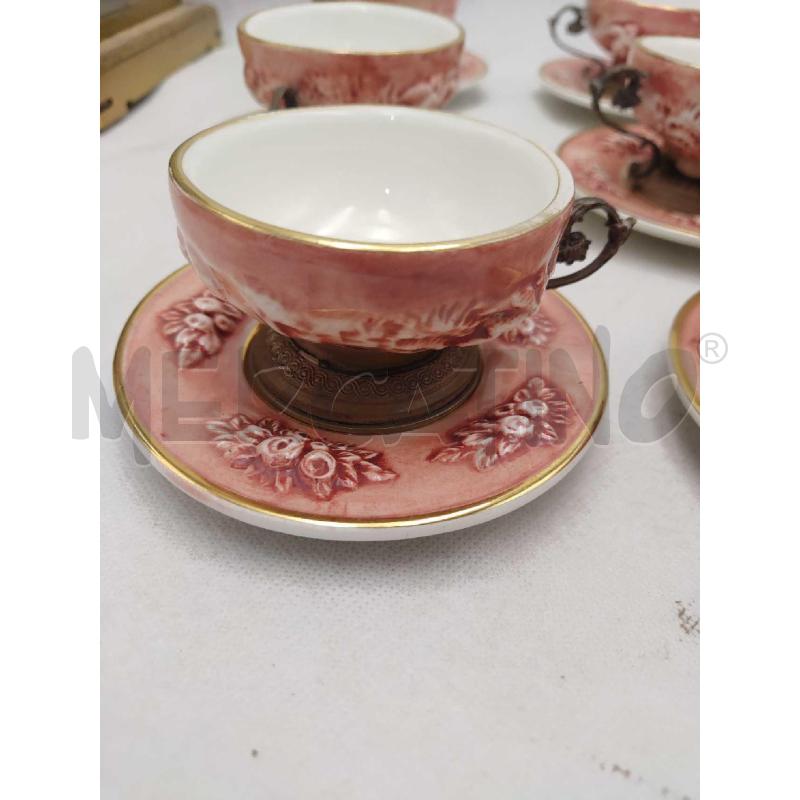 TAZZINE SERVIZIO DA SEI CAPODIMONTE ROSA | Mercatino dell'Usato Settimo torinese 2