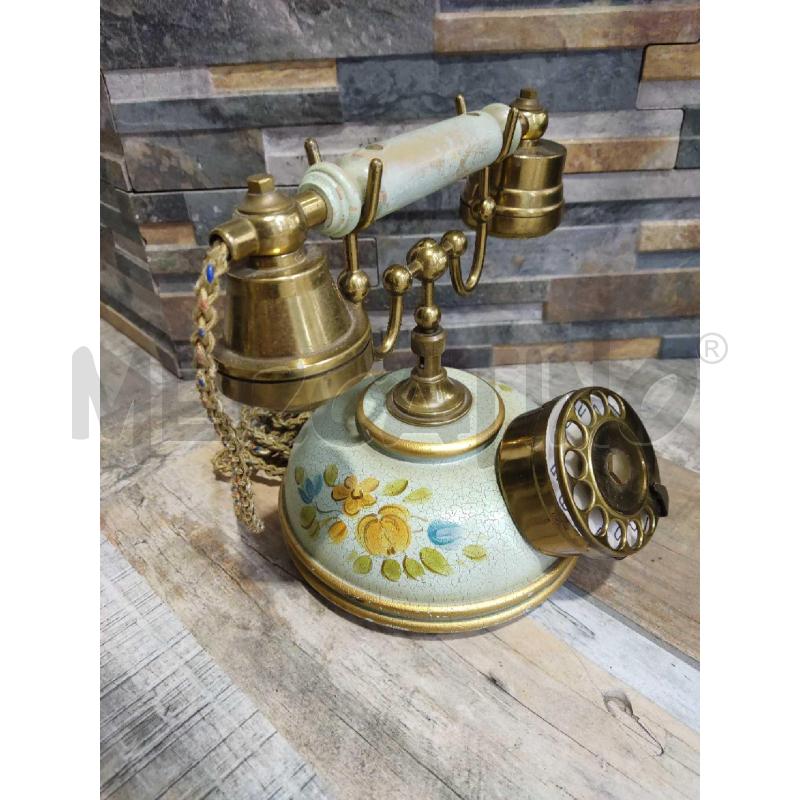 TELEFONO CORNETTA VINTAGE AZZURRO CON MOTIVI FLOREALI | Mercatino dell'Usato Settimo torinese 2