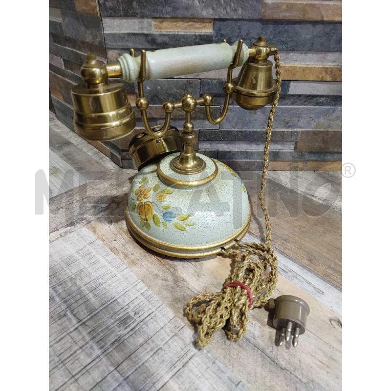 TELEFONO CORNETTA VINTAGE AZZURRO CON MOTIVI FLOREALI | Mercatino dell'Usato Settimo torinese 4