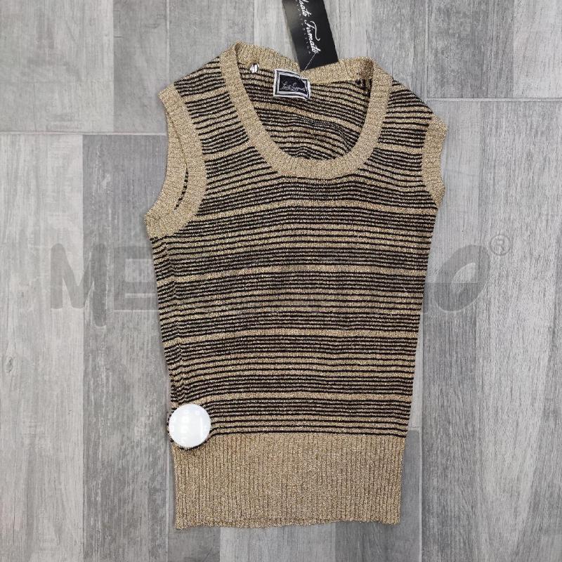 TOP LUISA SPAGNOLI LUREX DORATO RIGHE NERE | Mercatino dell'Usato Settimo torinese 1