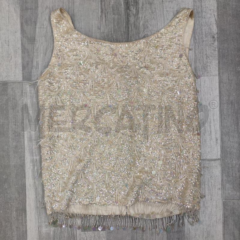 TOP PAILLETTES PERLINE BEIGE/NERO | Mercatino dell'Usato Settimo torinese 2
