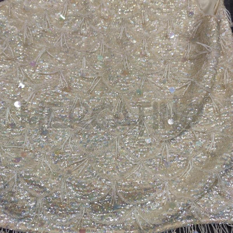 TOP PAILLETTES PERLINE BEIGE/NERO | Mercatino dell'Usato Settimo torinese 5