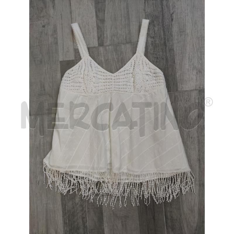 TOP TWINSET BIANCO FONDO FRANGE | Mercatino dell'Usato Settimo torinese 1